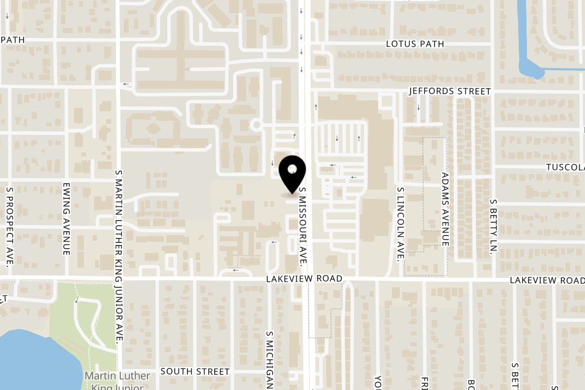 Map showing the location of Thai Coconut and Sushi on 1280 S Missouri Ave in Clearwater